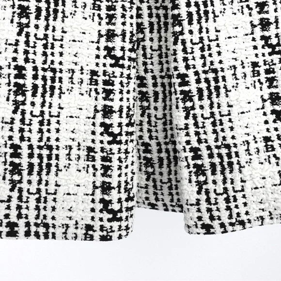 NWT Anna Sui Monochrome Pleated Tweed Mini Skirt Black White 8 - Picture 9 of 12